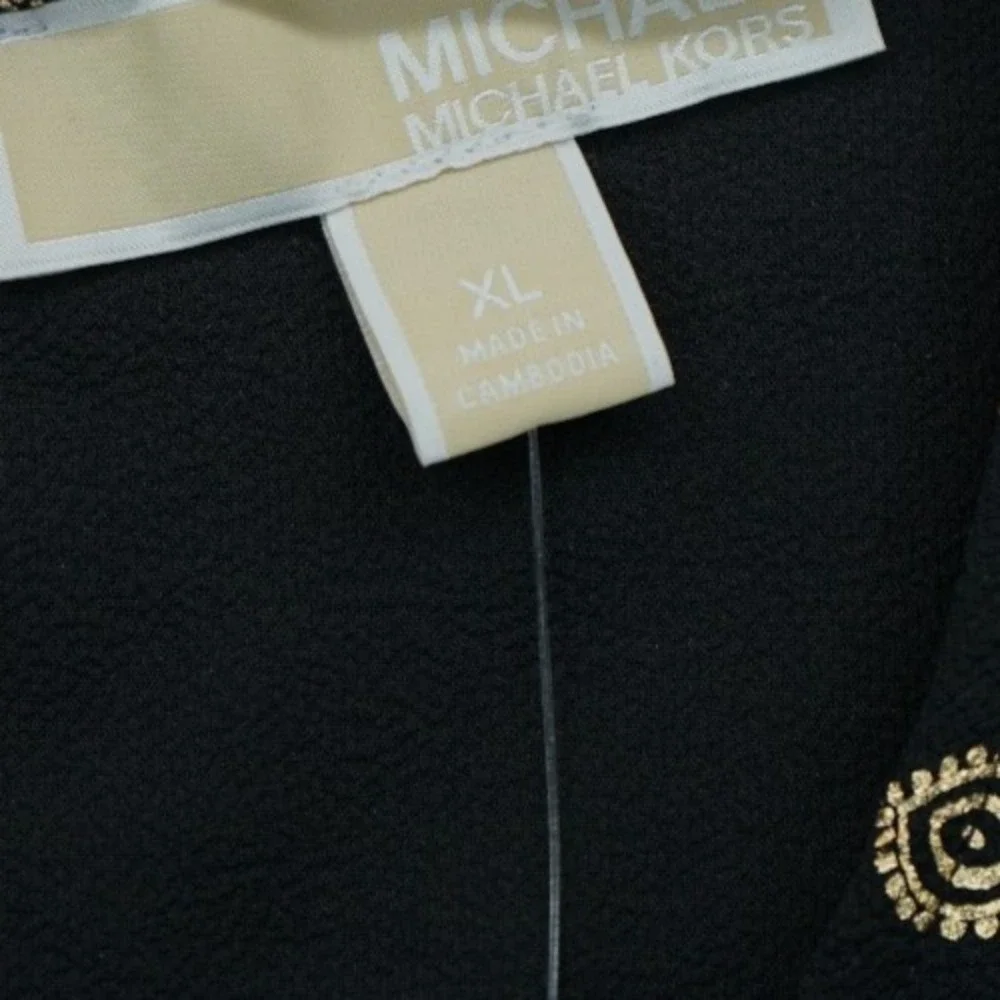 NWT Michael Kors Women's Blouse All Over Print‎ Size XL Short Sleeve MSRP $110